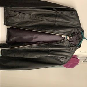 Leather waist jacket